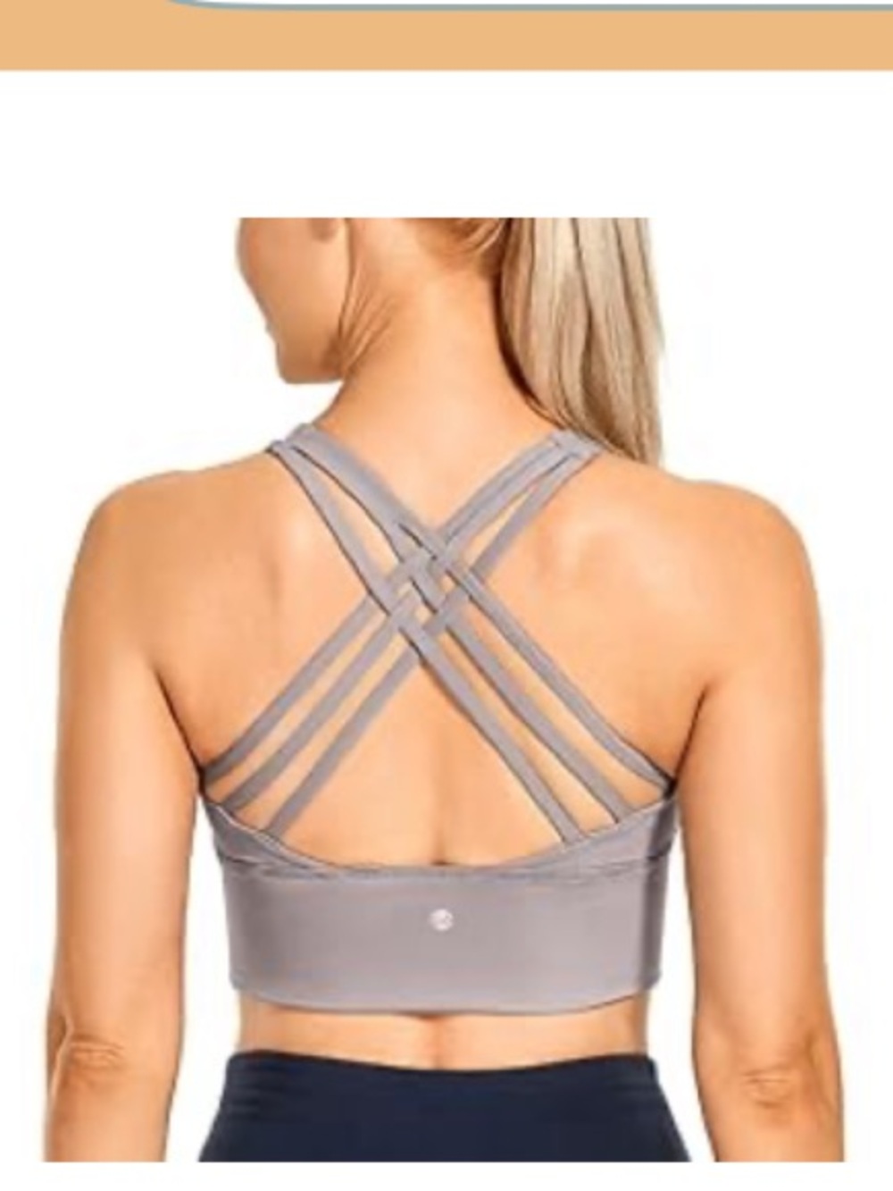 CRZ YOGA Strappy Back Longline Sports Bra - Taupe